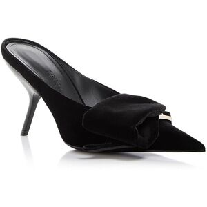 Salvatore Ferragamo Emii 85 Bow Evening Pointed Toe Slip On Mules Pumps - NWT